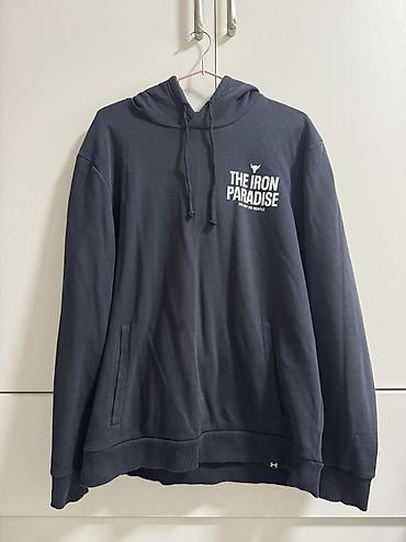 jordan 4: Мужская толстовка, L, XL, Under Armour, Б/у, цвет - Черный — 1