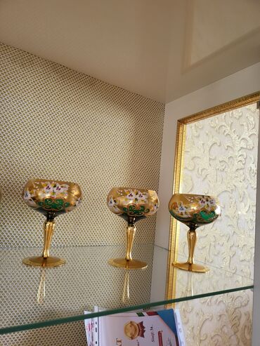 циркулярка цена в бишкеке: Бокалы, цвет - Золотой, Стекло