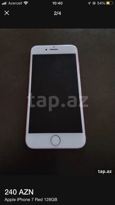 işlənmiş iphone x: IPhone 7, 128 GB, Qırmızı, Barmaq izi