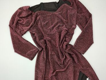 bordowa długa sukienki: Dress, 4XL (EU 48), Shein, condition - Good