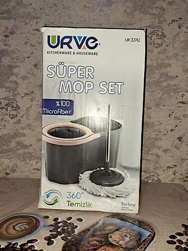 švabra: Spin mop dəsti – iki bölməli vedrə və teleskopik sap Xüsusiyyətlər: - — 8