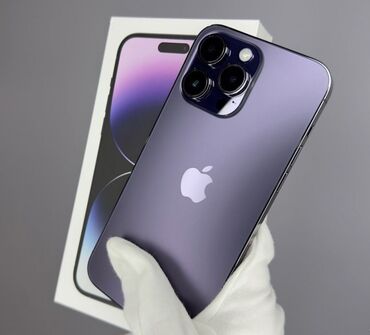 Apple iPhone: IPhone 14 Pro Max, Б/у, 256 ГБ, Deep Purple, Зарядное устройство, Защитное стекло, Чехол, В рассрочку, 86 %