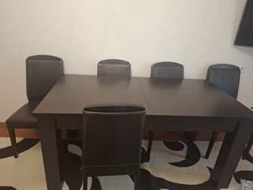 Mebel: Qonaq otağı üçün, İşlənmiş, Açılan, 6 stul