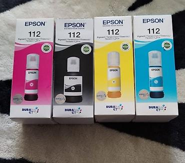 Ofis avadanlığı: Epson 112 pigment mürəkkəb dəsti - Rənglər: Qara (BK), Cyan (C) — 1
