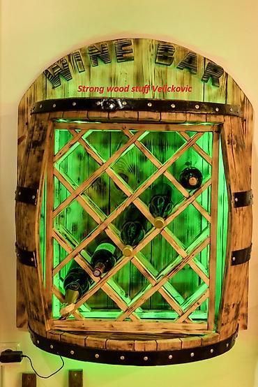 nocne komode: Bure polica za vino svetleća 75x43x90 cm Ručne izrade /handmade — 4