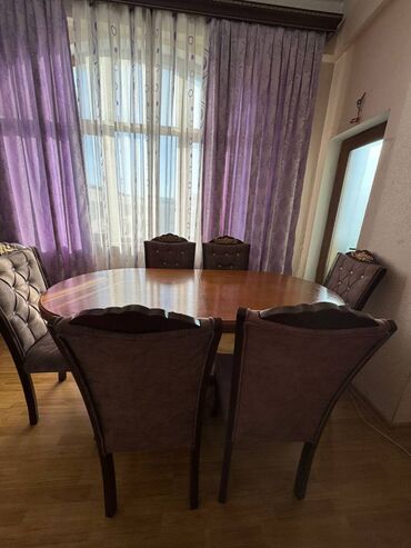 qalada satilan heyet evleri: Qonaq otağı üçün, İşlənmiş, Açılan, Oval masa, 6 stul