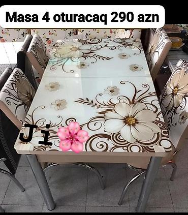 susə stollar: Mətbəx üçün, Yeni, Açılan, Dördbucaq masa, 4 stul — 1