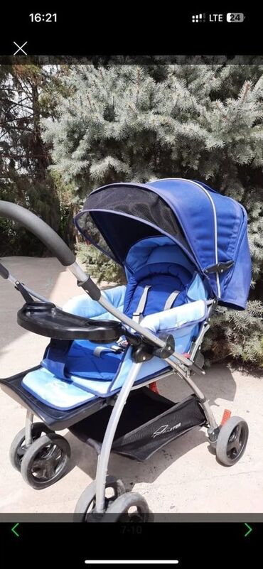 детская коляска baby care jogger cruze: Коляска, цвет - Голубой, Б/у