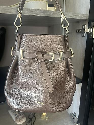 fila çanta: Furla qadın çantası – şokolad reng, bucket/səbət tipli model. Hakiki — 2