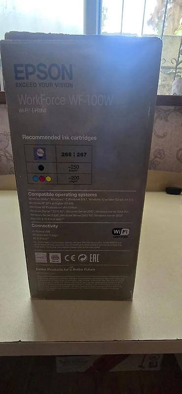 printer wf: Epson WorkForce WF‑100W portativ printer - Növ: A4 rəngli inkjet — 1