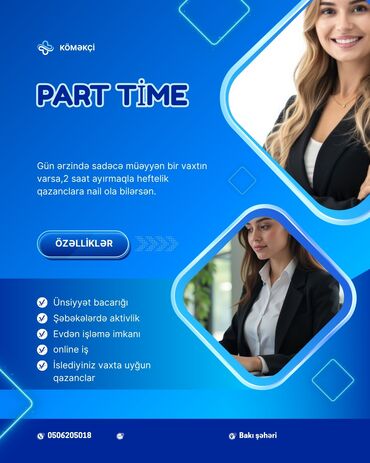 işçi tələb olnur: Sərbəst iş qrafiki online iş tələbələr, evdar xanımlar,ikinci iş