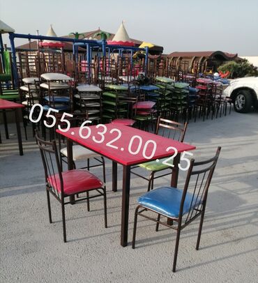 Sifarişlə masa və oturacaq dəstləri: Dəniz qiragi üçün stol stul desti, kafe və cayxana üçün stol stul — 5