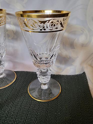Ostali antikviteti: Luksuzne kristal case za vino1955/56 god,rucni rad — 17