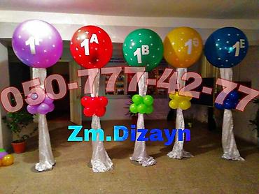 Dekorlar və bəzəklər: Sharlarin sifarishi. Helium ve adi sharlarla bezedilmeler. Helium — 1
