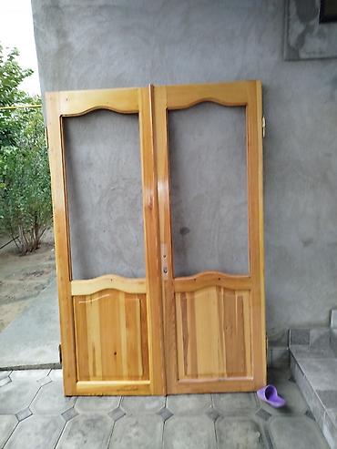 şan bal: İkiyarpaq ağac qapı dəsti - Material: təbii ağac (çam tipli), lakla — 2