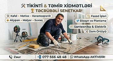 Təmir işləri: Tikinti və təmir xidmətləri - 22 illik təcrübəyə malik usta - Kafel — 4