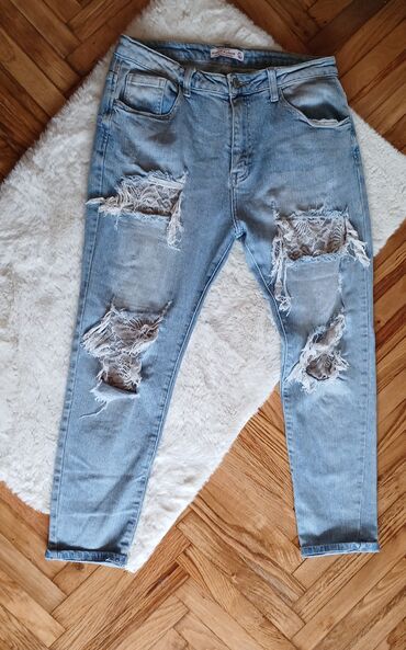zenske jakne h m: Jeans, High rise, Ripped