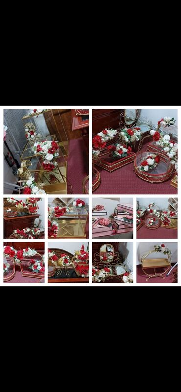 Qida məhsulları: Ziyafət və nişan/xaşdıx üçün dekorativ səbətlər və vitrin dəstləri