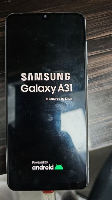 телефон сенсорный: Samsung Galaxy A31, Б/у, 64 ГБ, цвет - Белый, 2 SIM