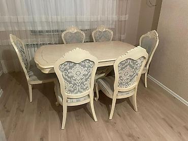Qonaq otağı üçün, İşlənmiş, Dördbucaq masa, 6 stul lalafo.az -da Qonaq otağı üçün, İşlənmiş, Dördbucaq masa, 6 stul