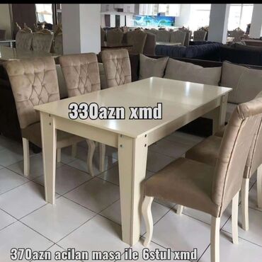 Masa və oturacaq dəstləri: Qonaq otağı üçün, Yeni, Açılan, Dördbucaq masa, 6 stul -da lalafo.az — 11 Masa və oturacaq dəstləri: Qonaq otağı üçün, Yeni, Açılan, Dördbucaq masa, 6 stul — 11