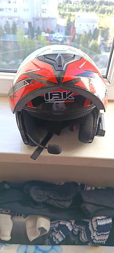moto blok: IBK tam üzlü motosiklet dəbilqəsi – inteqrasiya olunmuş Bluetooth — 1