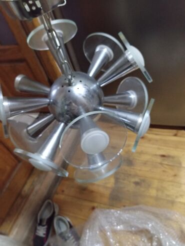 ağ tül perde: Çılçıraq, 5 lampa, Metal