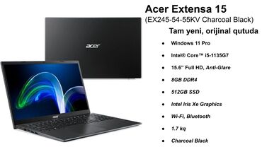 Masaüstü kompüterlər və iş stansiyaları: Yeni Acer Extensa, 15.6 ", Intel Core i5, 512 GB, Ödənişli çatdırılma