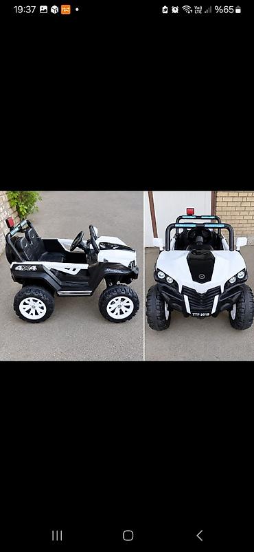 uşaq üçün geyimlər: Uşaq üçün elektrikli off-road maşın - Korpusu: ağ-qara rəngdə — 1