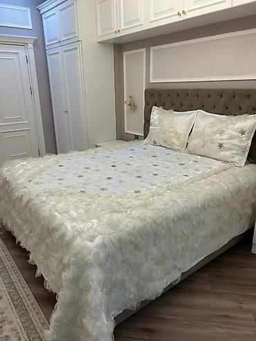 izabel yataq desti: Zərif dizaynlı çarpayı örtüyü dəsti - Rəng: krem/şampan tonlarında - — 5