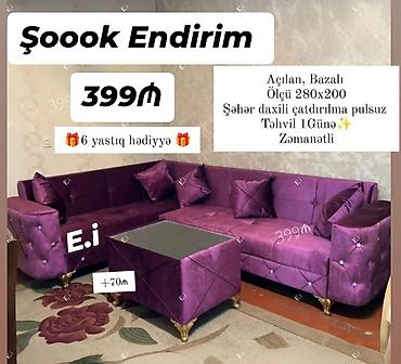 divan 2 ci el: Yeni, Künc divan, Qonaq otağı üçün, Açılan — 2