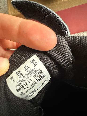 соломон обувь: Детские кроссовки PUMA, полностью чёрные. Характеристики: - Размер — 4