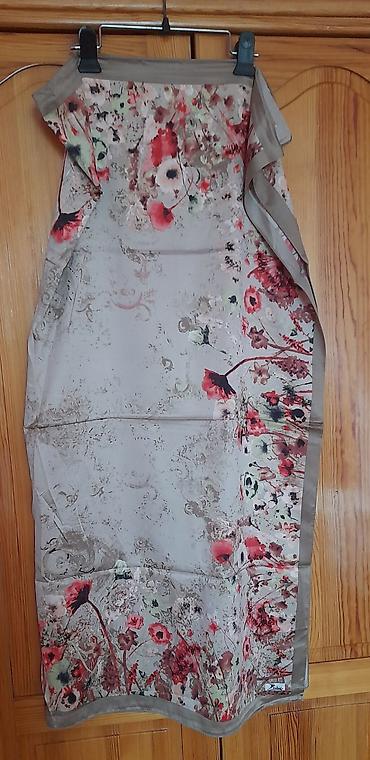 Платки: Платок, Осень-весна, Шерсть, Однотонный, С бахромой, Вязаная модель — 8