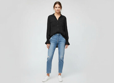 czarne bluzki z krótkim rękawem reserved: H&M, Жіноча блуза, розмір S