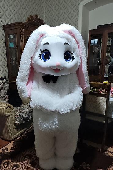 şaxta baba corabı: Ağ dovşan maskot kostyumu - Tam bədənlik maskot: başlıq, gövdə, əlcək — 1