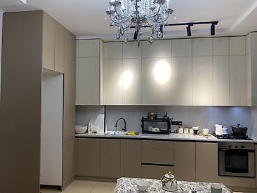silver kitchen: Кухонный гарнитур современного дизайна, линейная планировка. - — 8
