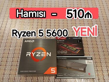 Prosessorlar: Prosessor AMD Ryzen 5 5600, > 4 GHz, 6 nüvə, Yeni