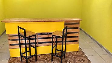 Restoran kafe ücün bar stoyka. Uzunu 2.45.hün 115. Elave 4 stul.Qiymet