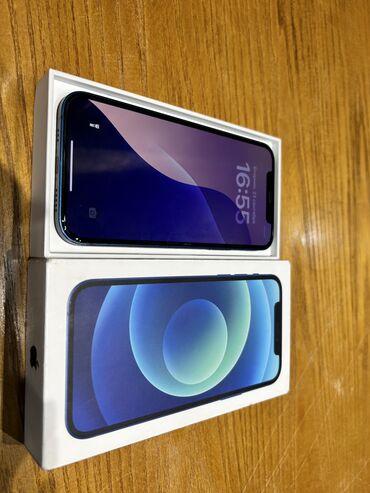 Apple iPhone: IPhone 12, Б/у, 64 ГБ, Синий, Коробка, Защитное стекло, 77 %