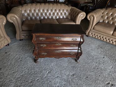 Stilske komode: Barokna komoda sa 3 fioke - Materijal: masivno drvo, bogata topla — 8