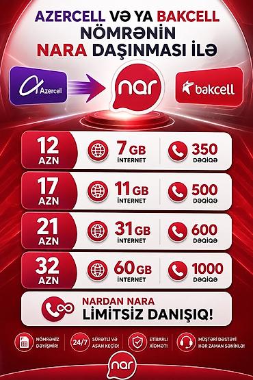 ucuz və keyfiyyətli telefonlar: Mobil operator paketləri və nömrə xidmətləri Nar-a nömrə daşınması: - — 1