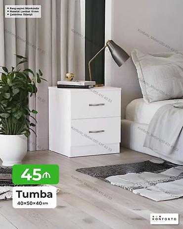 Tumba – 40×50×40 sm - İki çekmecəli, minimal dizayn - Rəng seçimi