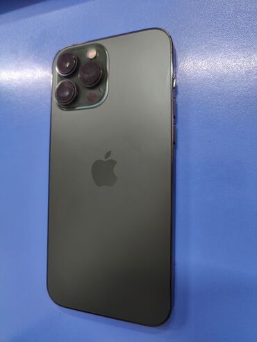 Apple iPhone: IPhone 13 Pro Max, Б/у, 128 ГБ, Зеленый, Защитное стекло, Чехол, Кабель, 89 %