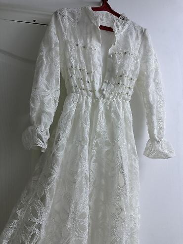 Вечернее платье, Пышное, Длинная модель, С рукавами, Стразы, Камни, S, M