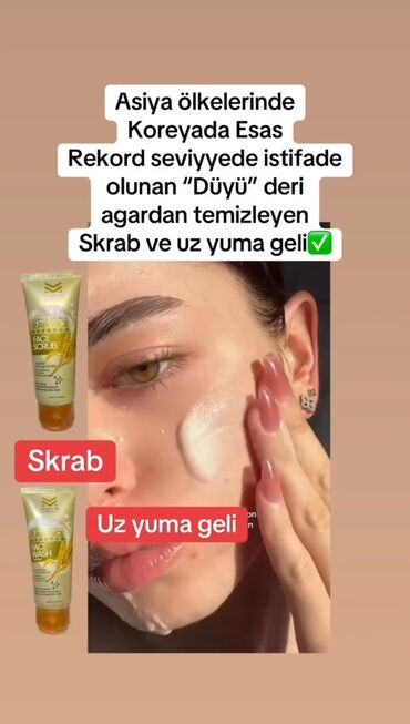 qaş üçün gel: Üz yuma geli, Bütün dəri növləri üçün, Yeni