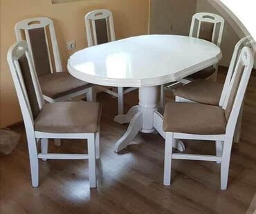 Setovi stolova i stolica: Trpezarijski set od drveta – sto sa 6 stolica - Klasičan ovalni sto na lalafo.rs — 10 Setovi stolova i stolica: Trpezarijski set od drveta – sto sa 6 stolica - Klasičan ovalni sto — 10