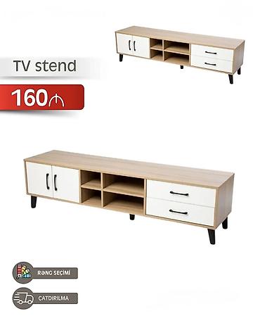 TV stend - Ölçü: təqribi 160 sm uzunluq (şəkildə “160” qeyd olunub) -