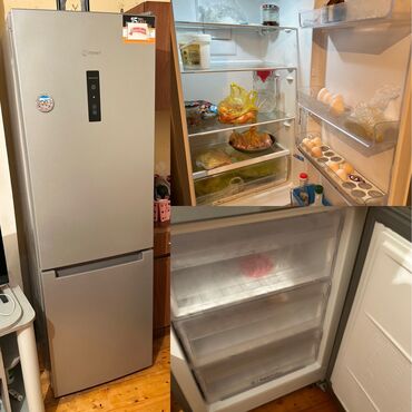 Холодильники: Б/у 2 двери Indesit Холодильник Продажа, цвет - Серый, Встраиваемый