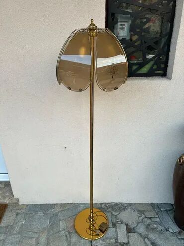 RS - Antique Lamps: Podna lampa Podna lampa Kombinacija mesinga i stakla U odličnom stanju — 7