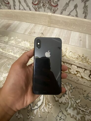 бишкек купить айфон: IPhone X, Колдонулган, 64 ГБ, Кара, Заряддоочу түзүлүш, Куту, 100 %